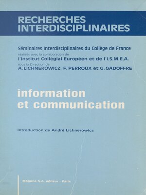 cover image of Information et communication
